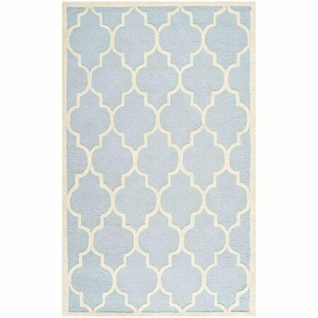 SAFAVIEH Cambridge Hand Tufted Accent Rug, Light Blue and Ivory - 2 ft.-6 in. x 4 ft. CAM134A-24